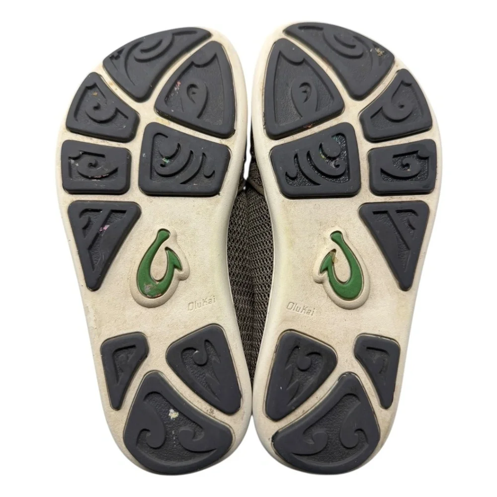 Olukai Brown Kids Mesh Nohea Slip On Shoes Kids Sz 13